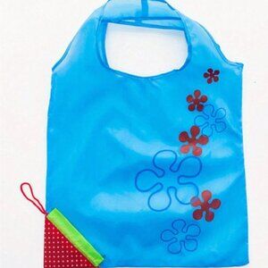 Strawberry Flower Shopping Tote Reusable Blue